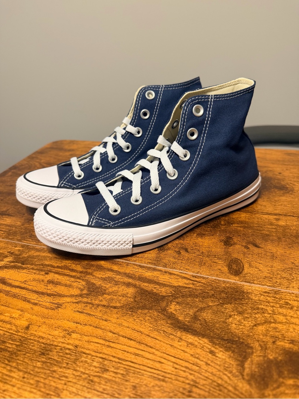 Navy High-Top Canvas Sneakers with White Accents 5M/7W